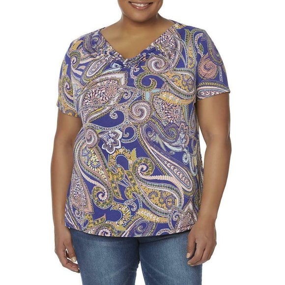 Jaclyn Smith Tops - NWT Women's 3X Paisley Cowl Neck Shirt Top Blouse